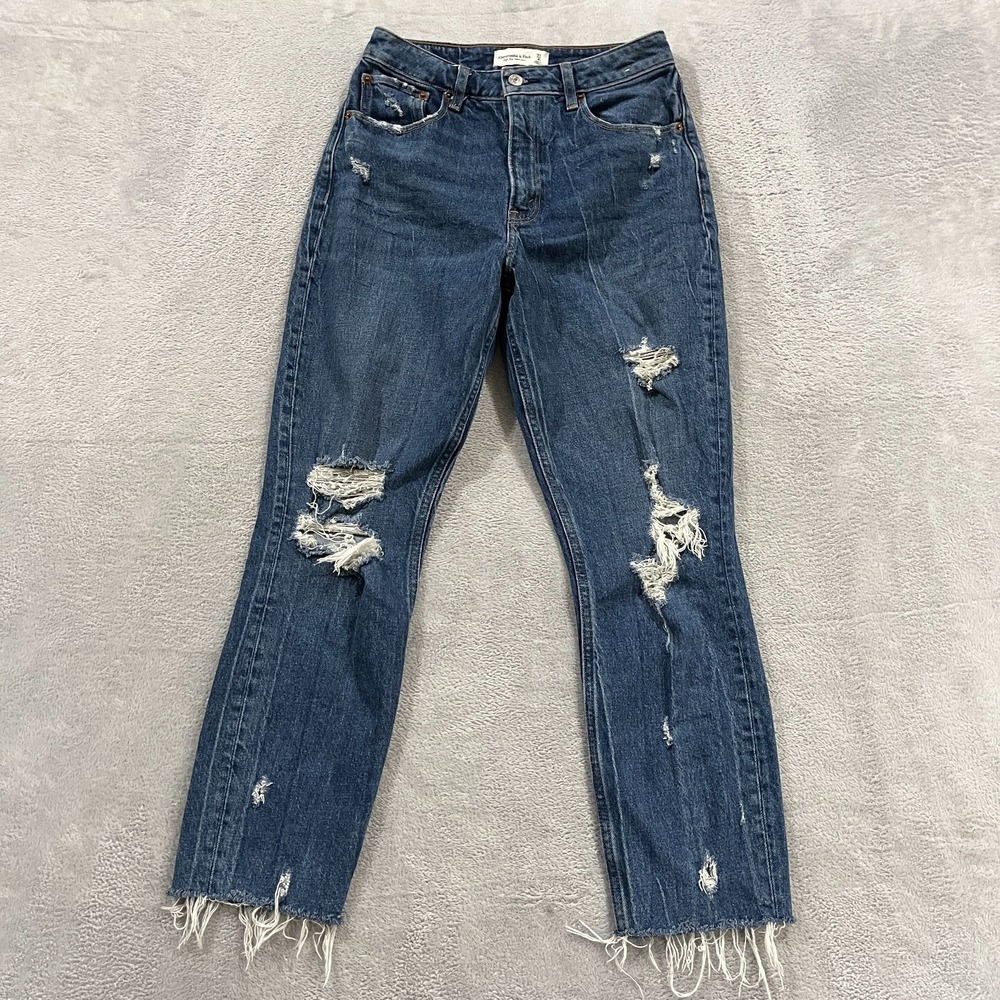 Abercrombie & Fitch Jeans Womens 27 4R Curve Love The Mom High Rise Distressed